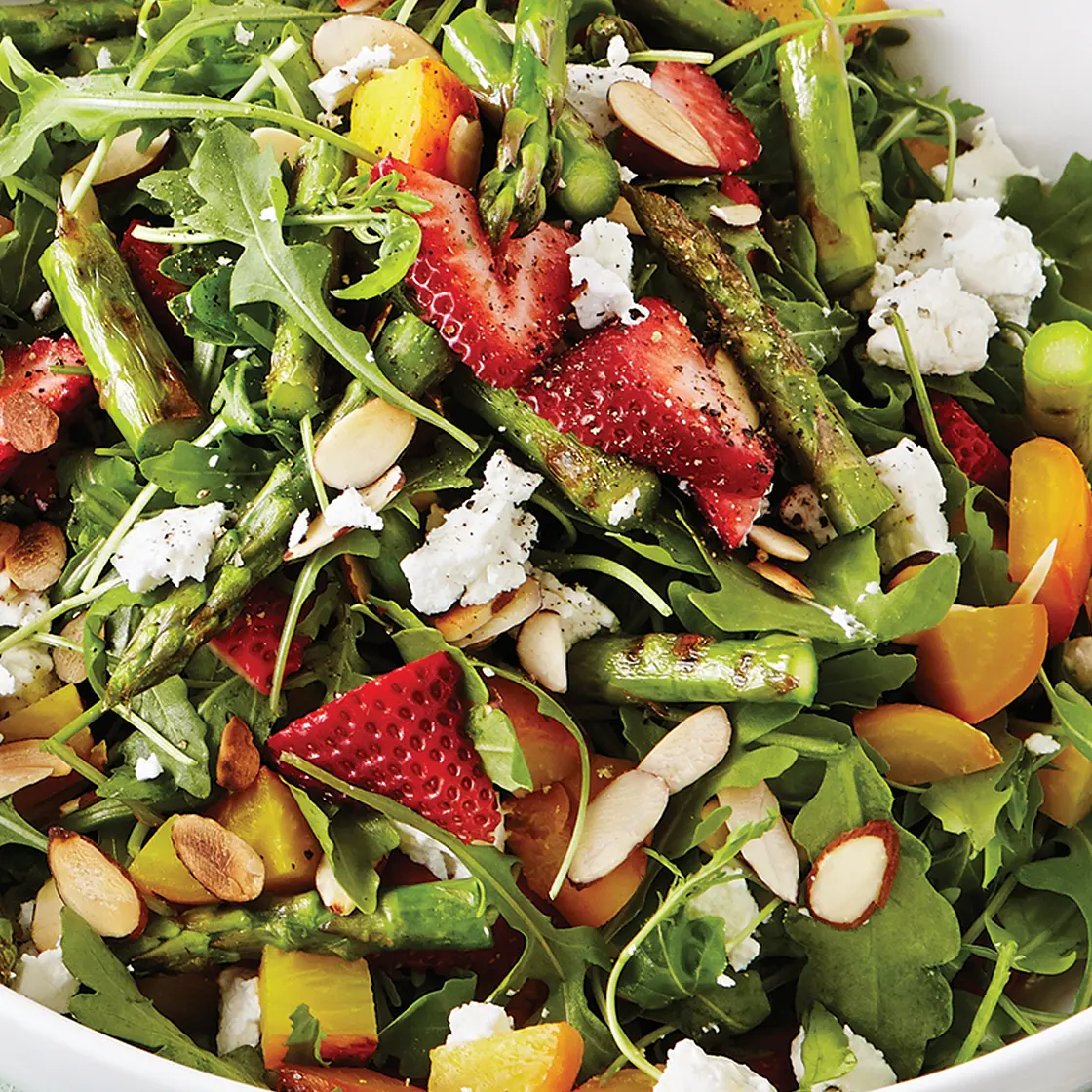 The Laguna Green with Asparagus, Strawberries & Orange Tarragon Vinaigrette
