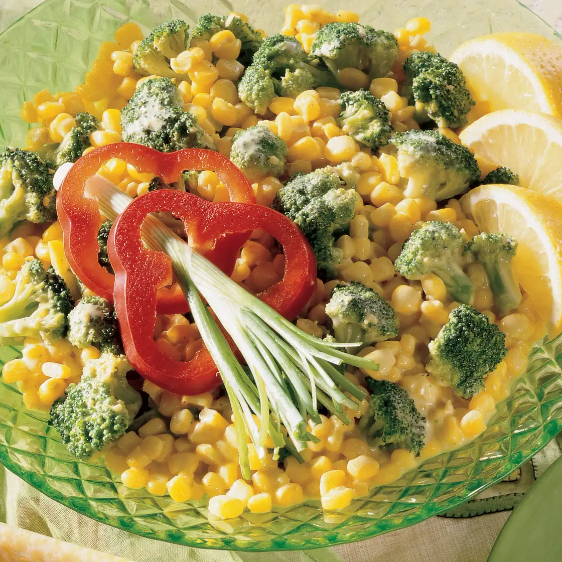 Broccoli and Corn in Gingered Curry Cream