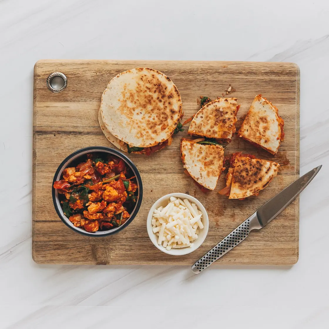Mini Cheesy Tofu Quesadilla