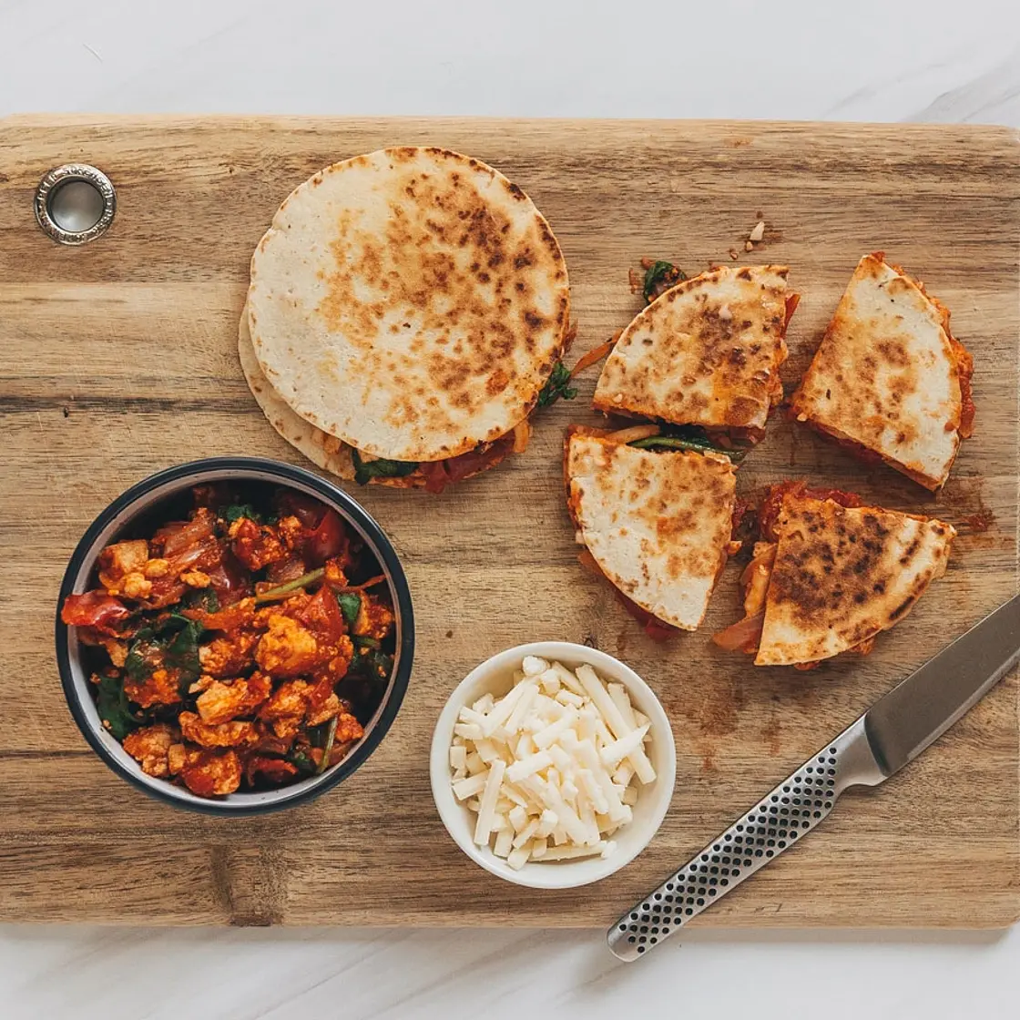 Mini Cheesy Tofu Quesadilla
