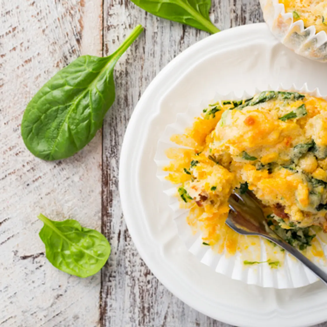 Ham, Cheese and Spinach Breakfast Muffins