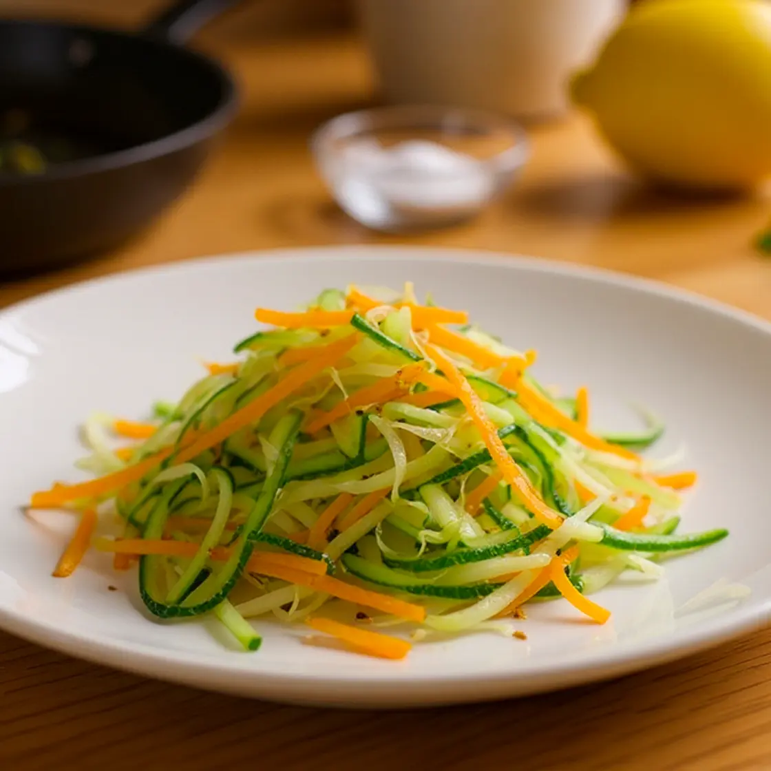 Poêlée de courgettes et carottes en julienne