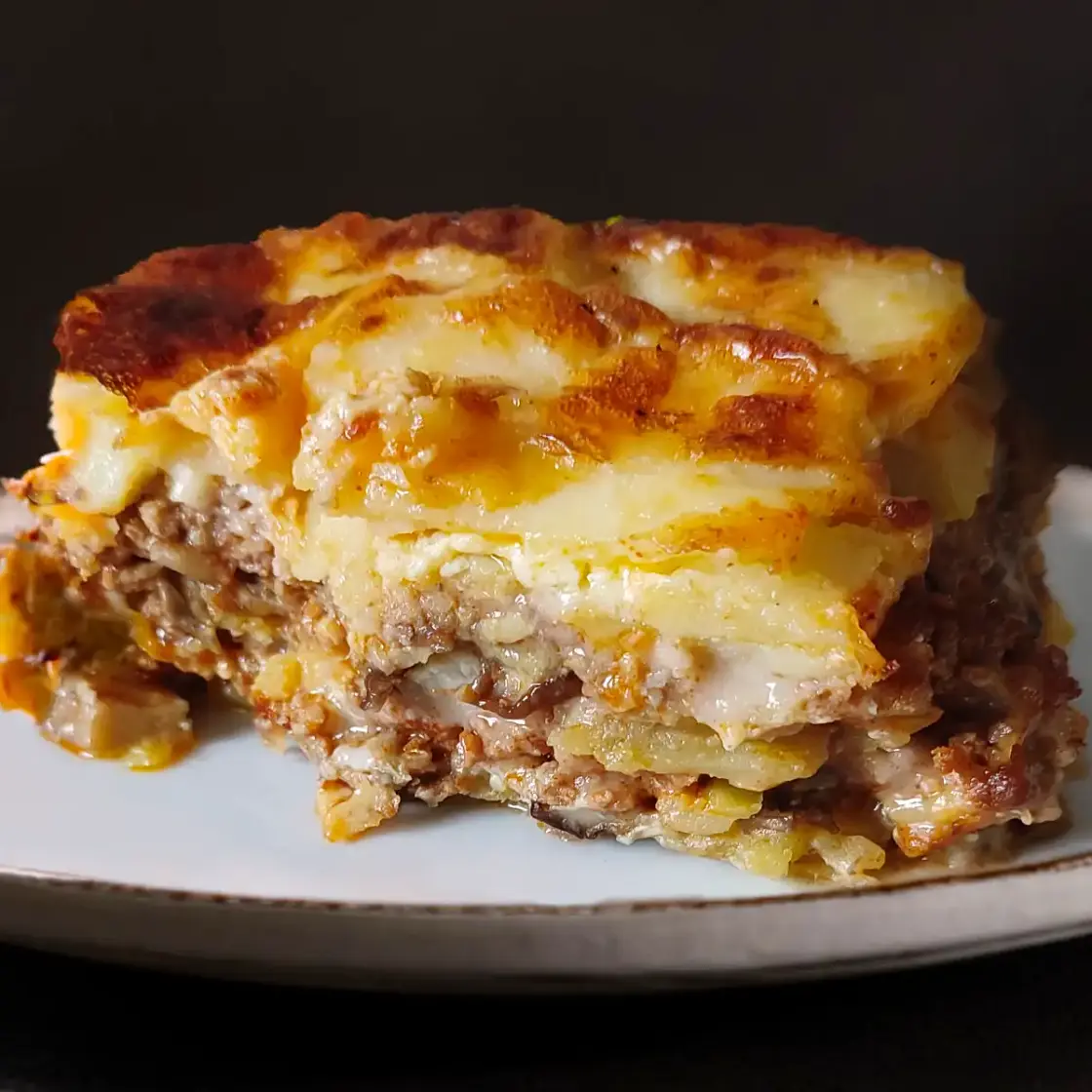 Porcini and Potato Moussaka with Bolognese