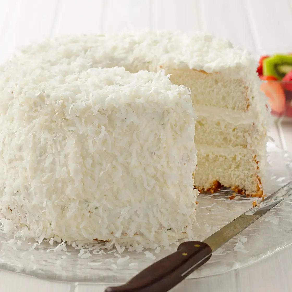 Key Lime Coconut Angel Cake