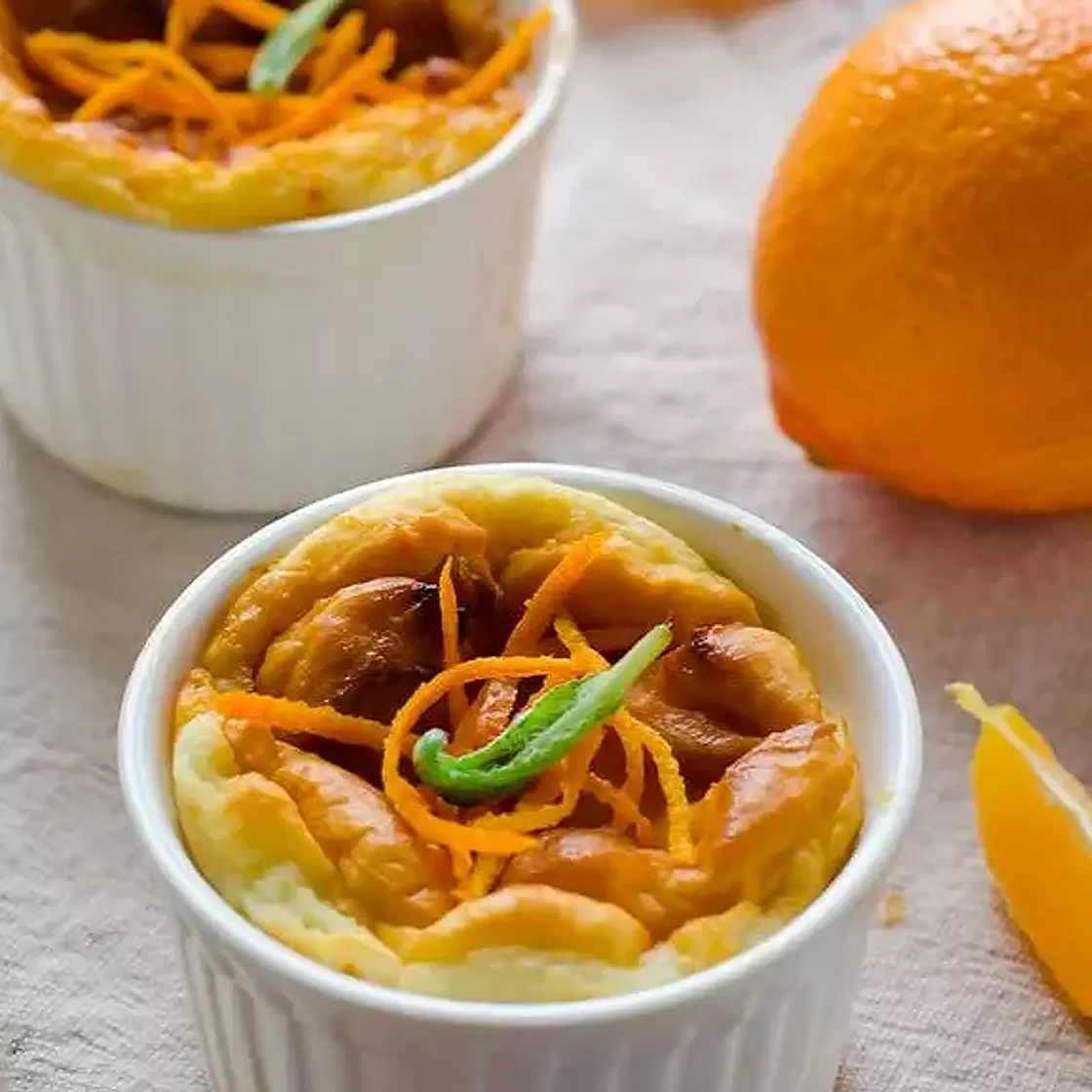 Soufflé de fromage blanc au jus d'orange