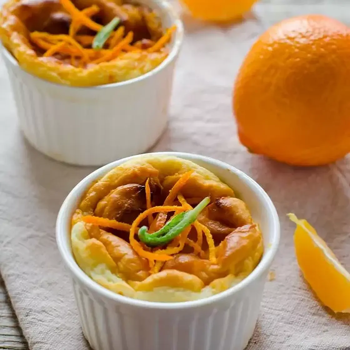 Soufflé de fromage blanc au jus d'orange