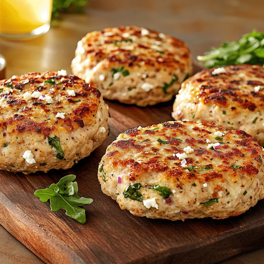 Appetizing Feta Arugula Turkey Burgers