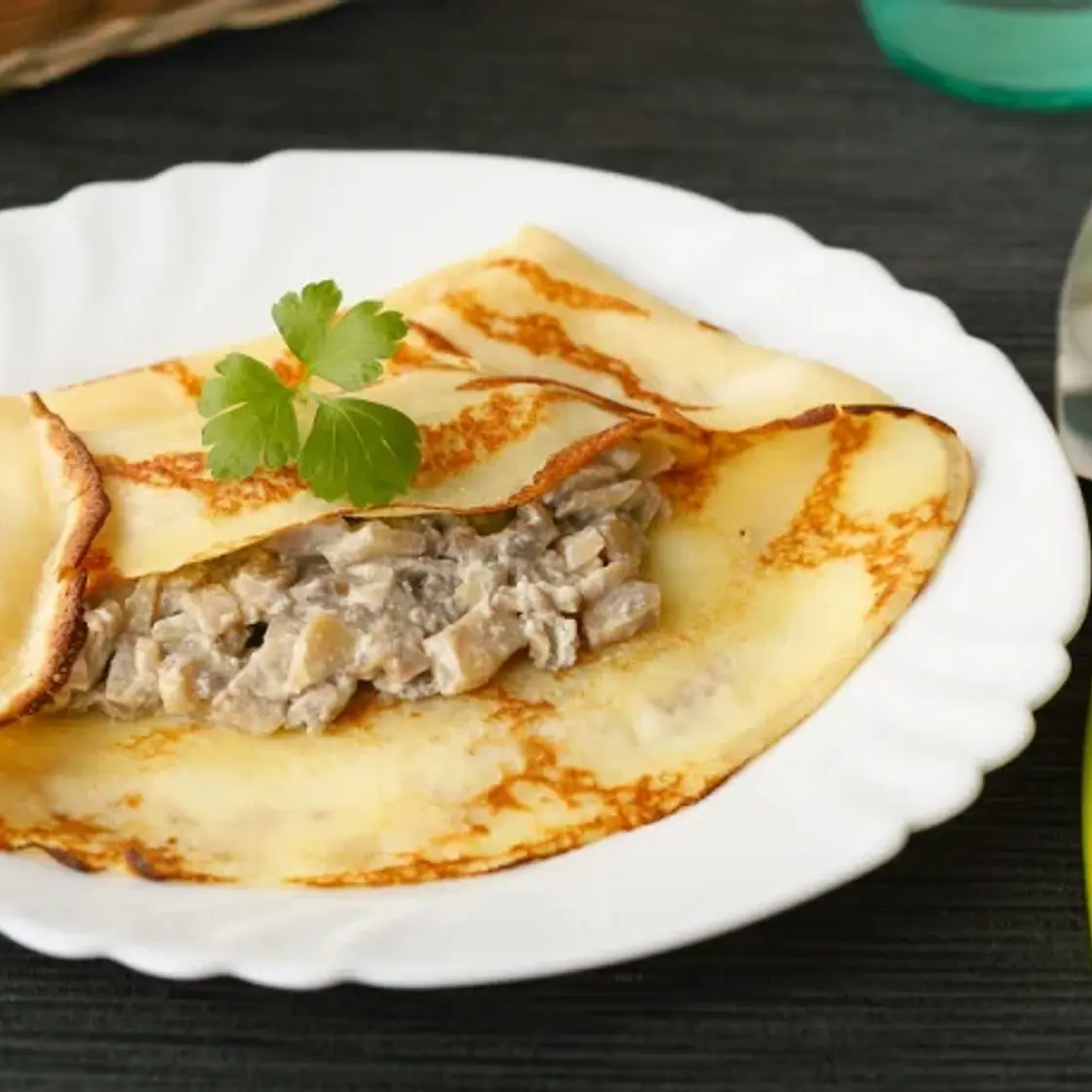 Crêpes aux champignons
