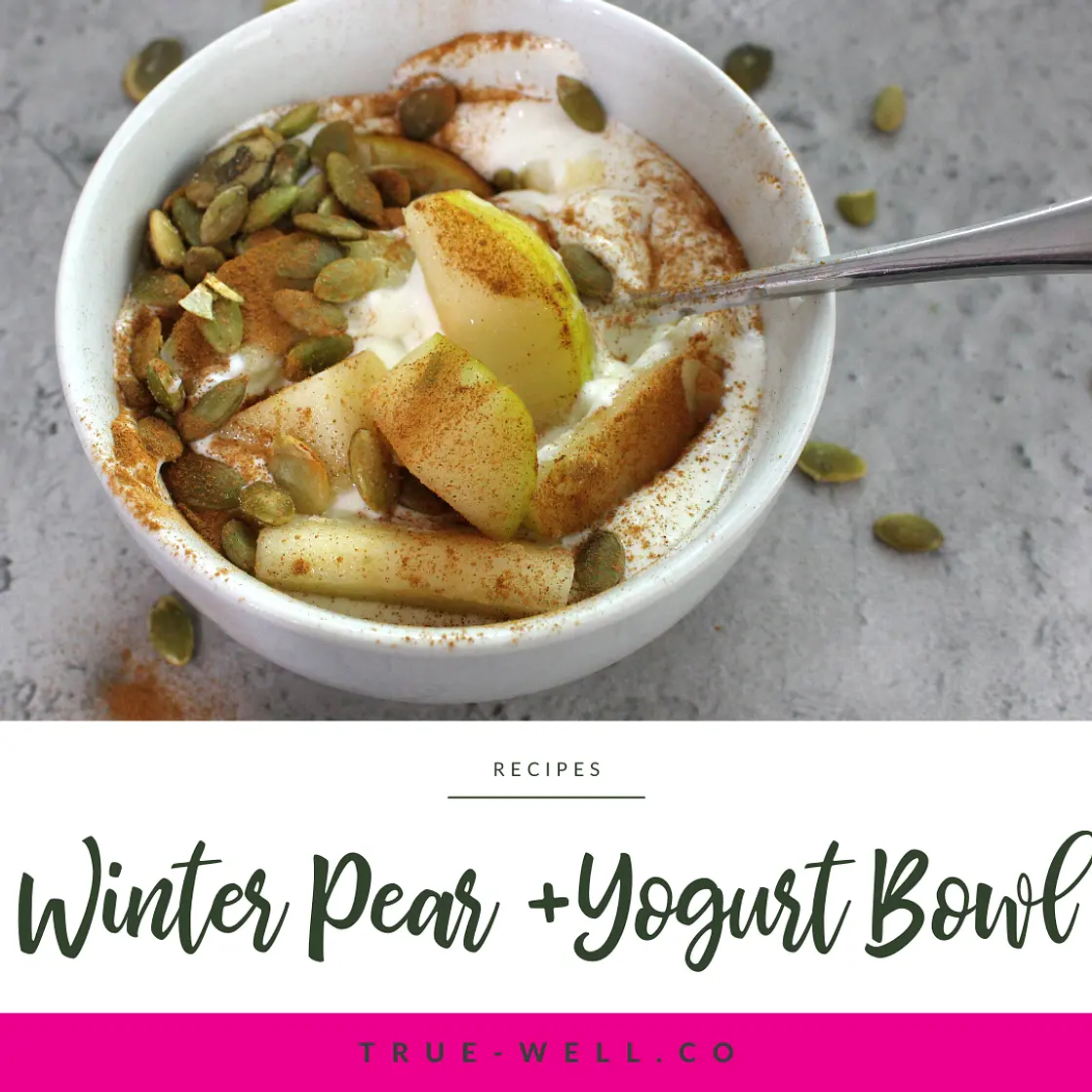Winter Pear and Yogurt Bowl