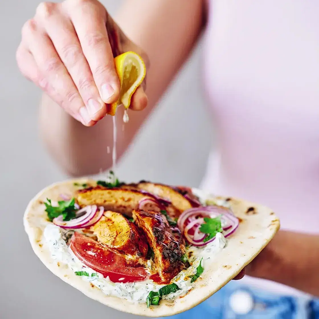 Lemon and Oregano Chicken Tzatziki Wraps