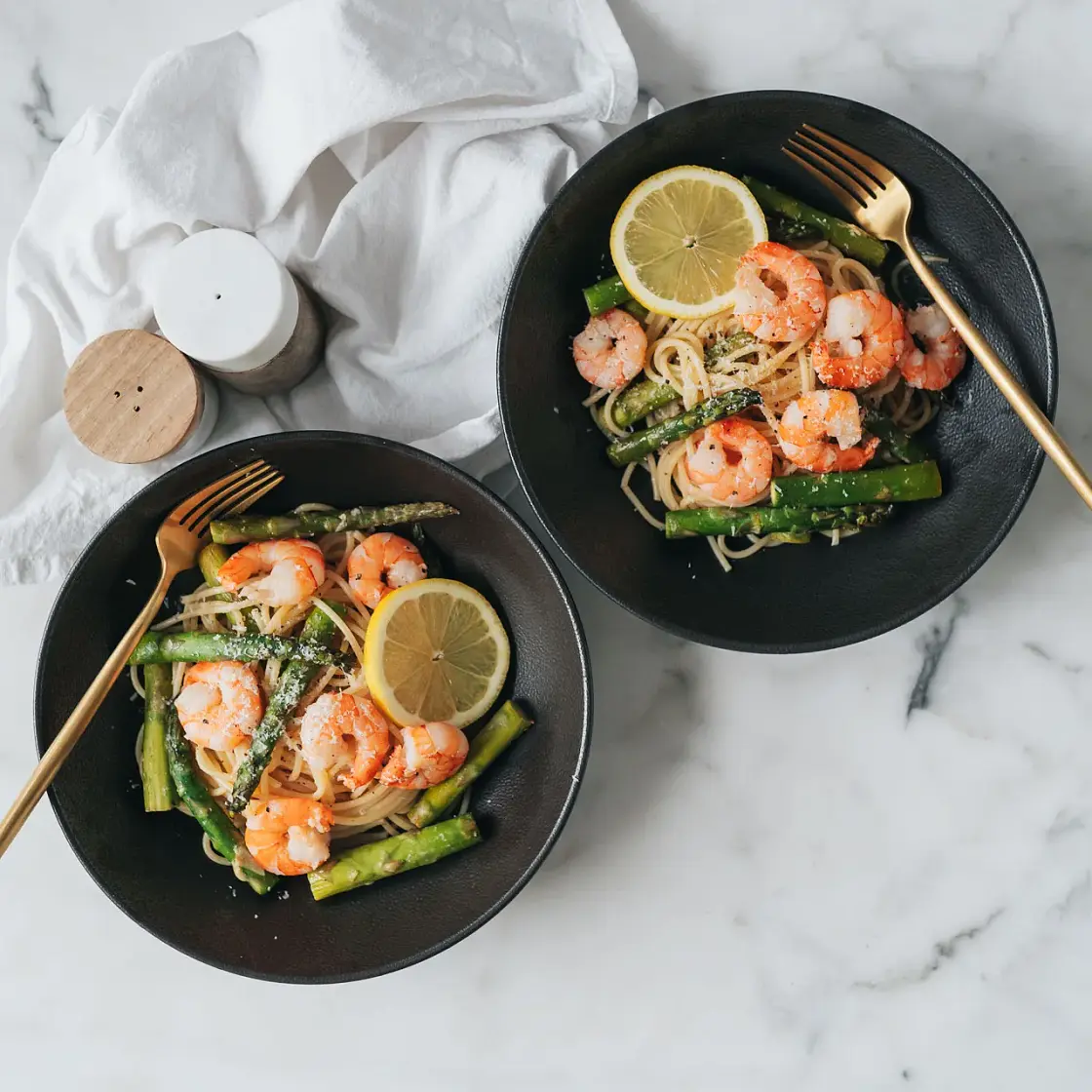 Asparagus Shrimp Spaghetti