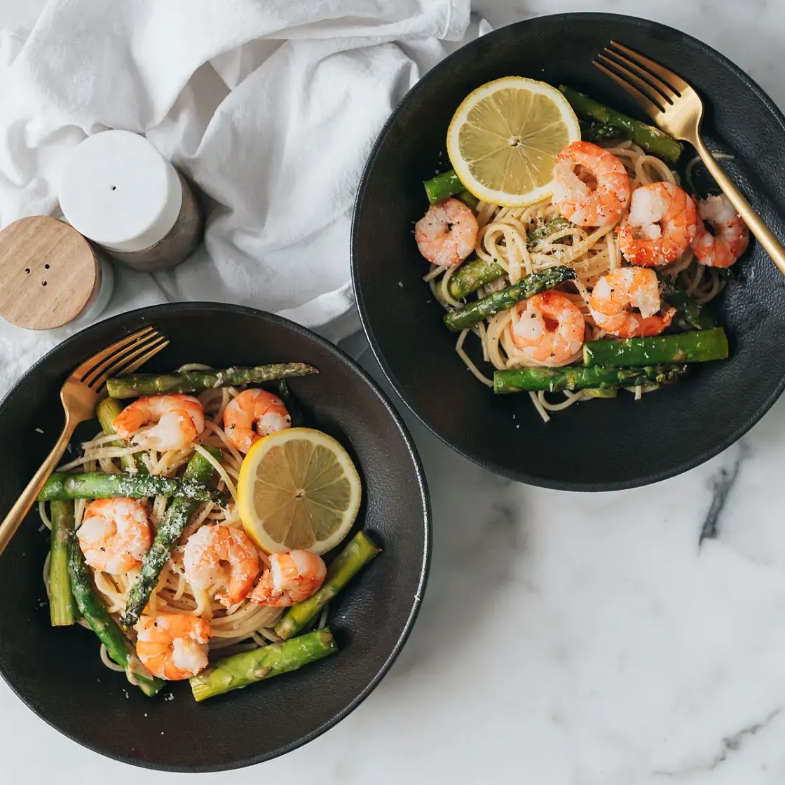 Asparagus Shrimp Spaghetti