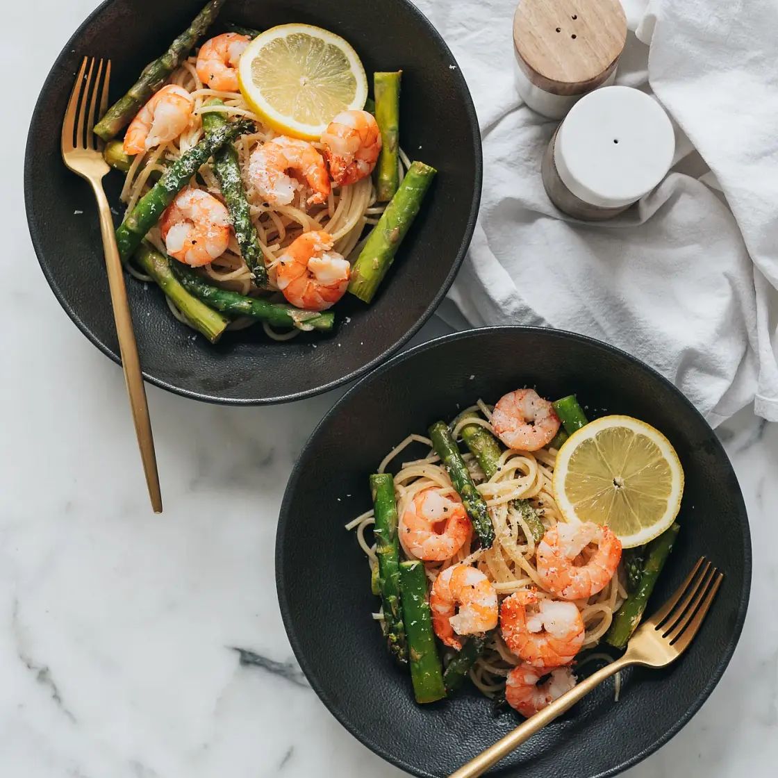 Asparagus Shrimp Spaghetti