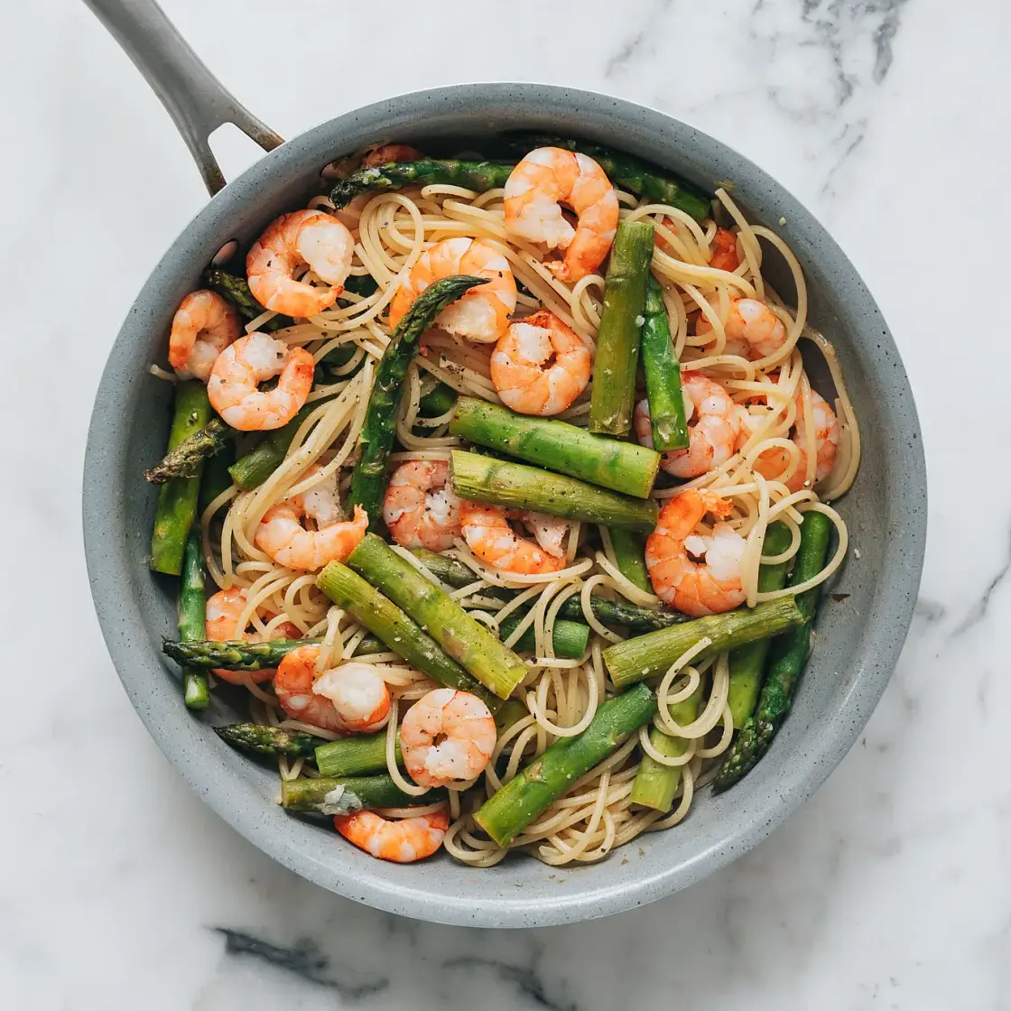Asparagus Shrimp Spaghetti