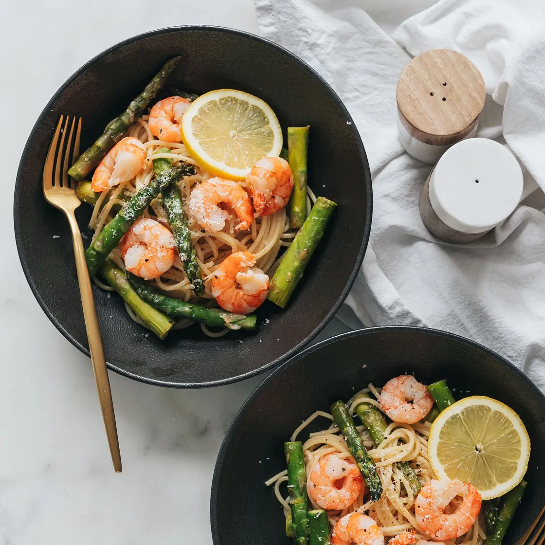 Asparagus Shrimp Spaghetti