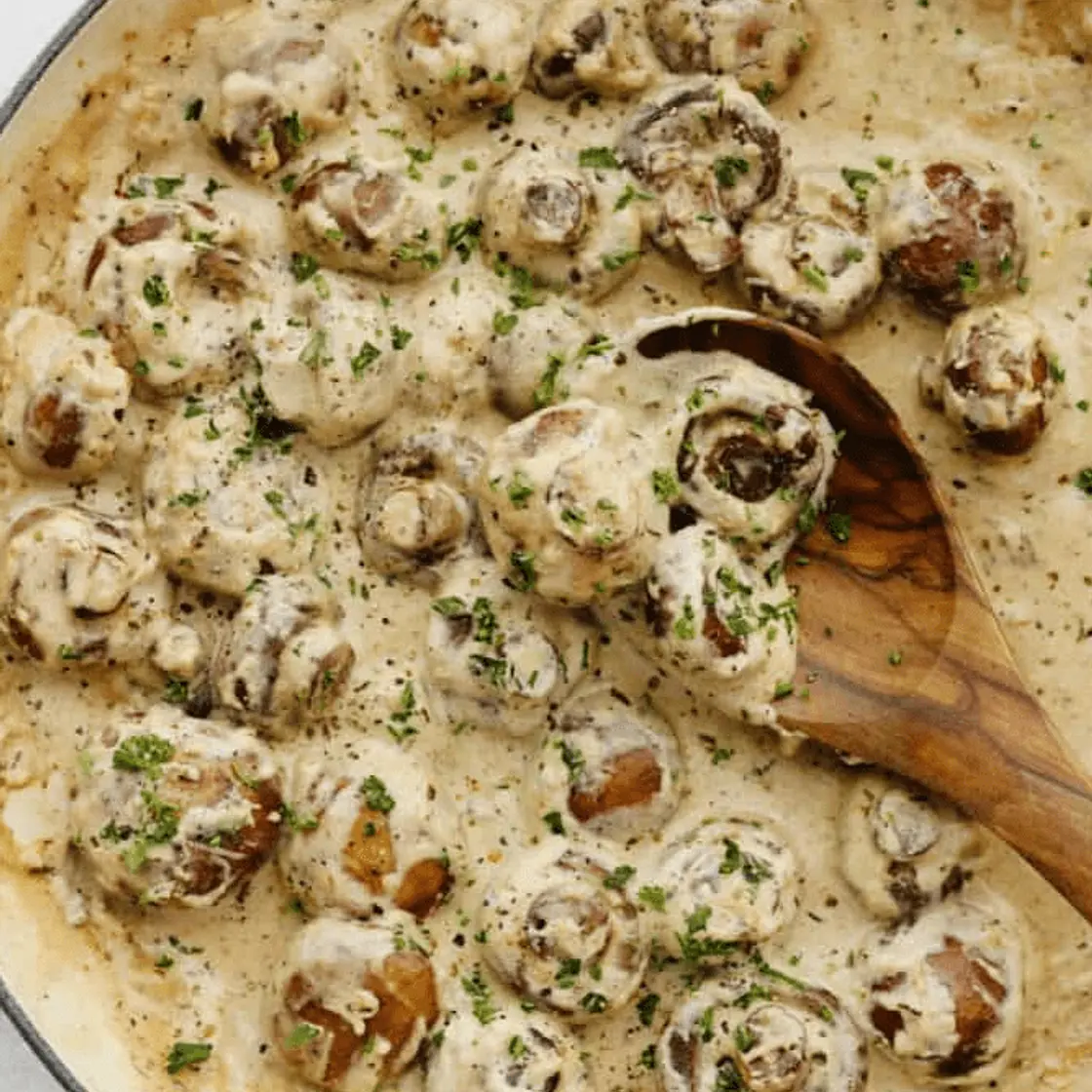 Creamy Garlic Parmesan Mushrooms