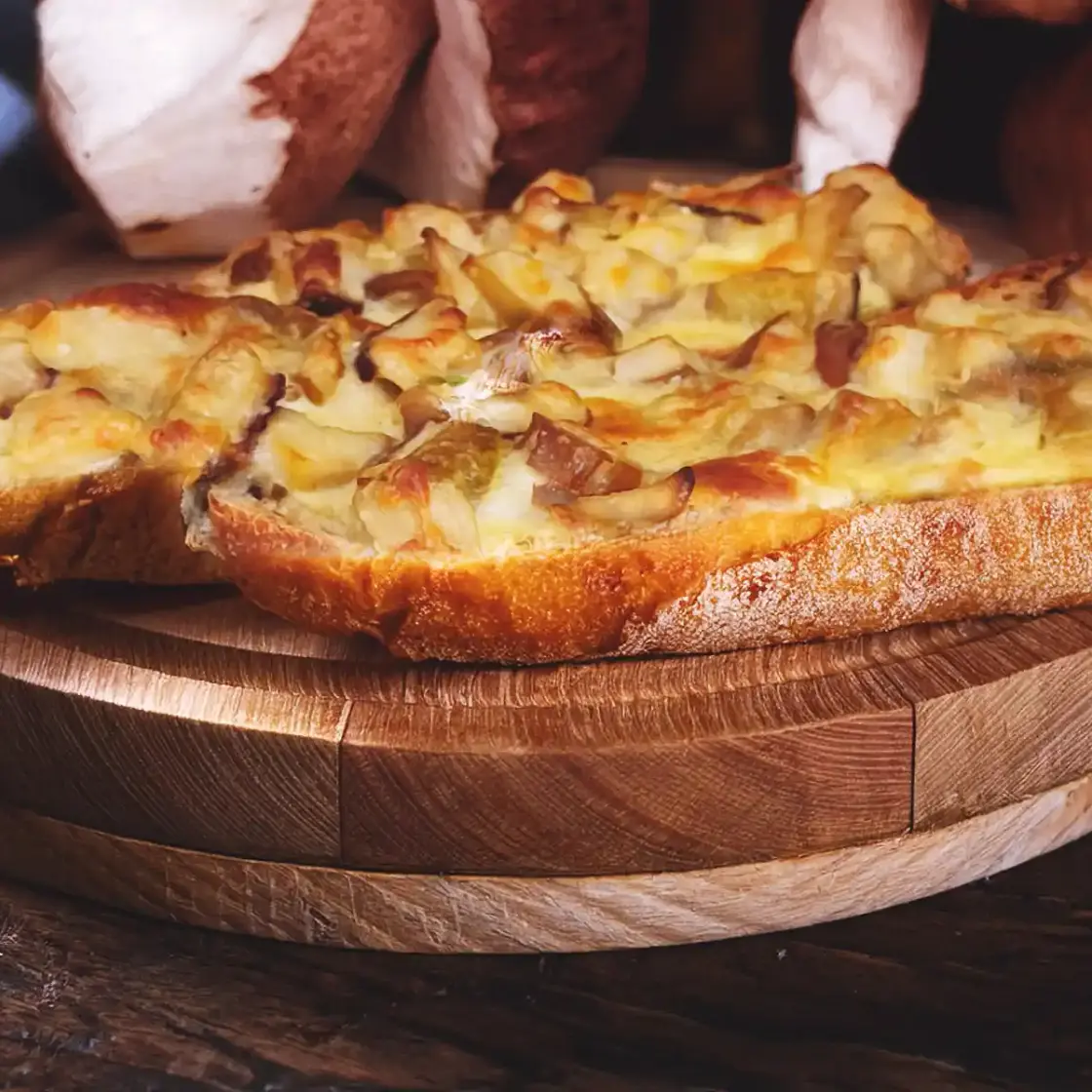 Mind-Blowing Porcini Mushroom Cheese Topped Bread
