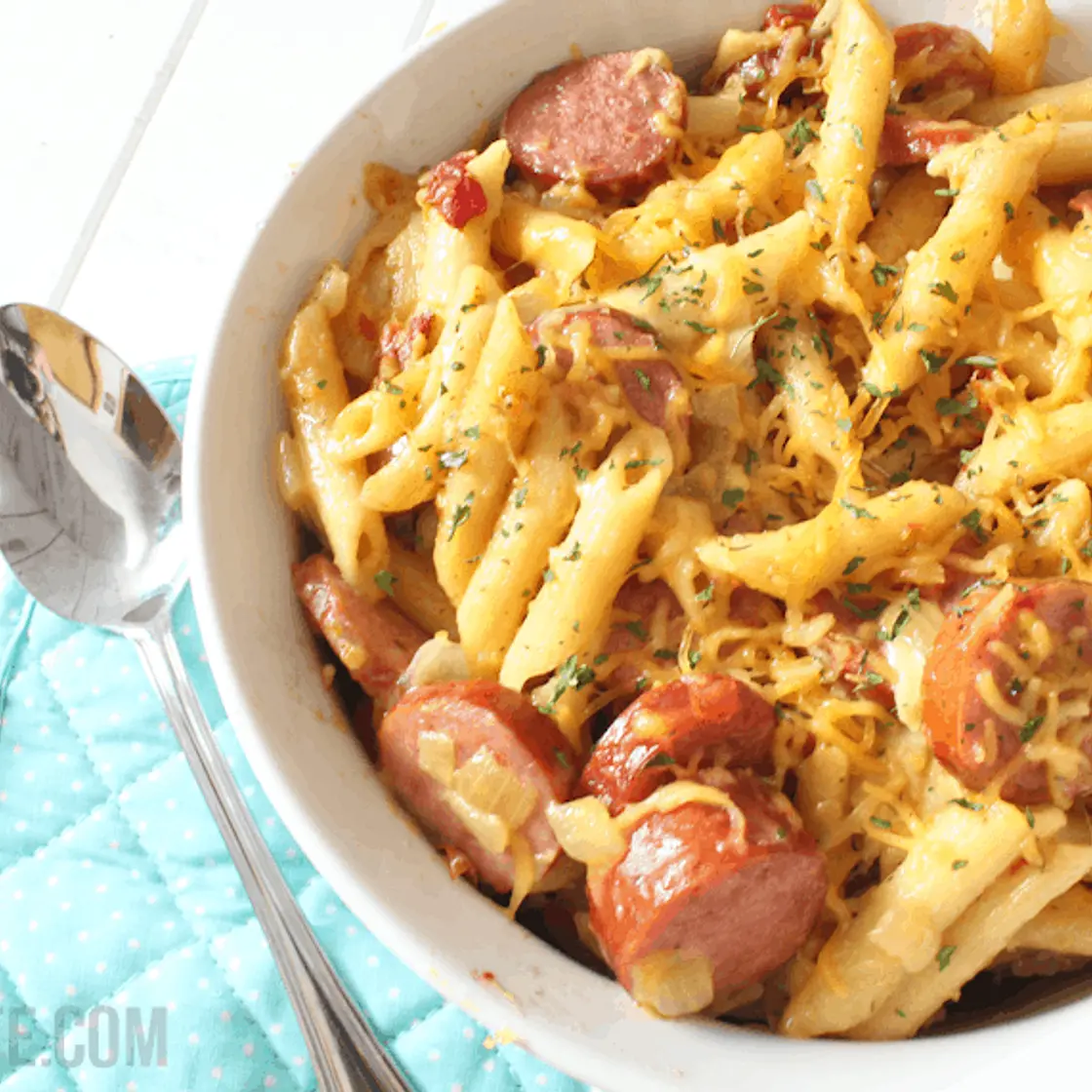 Cheesy Sausage Pasta Skillet