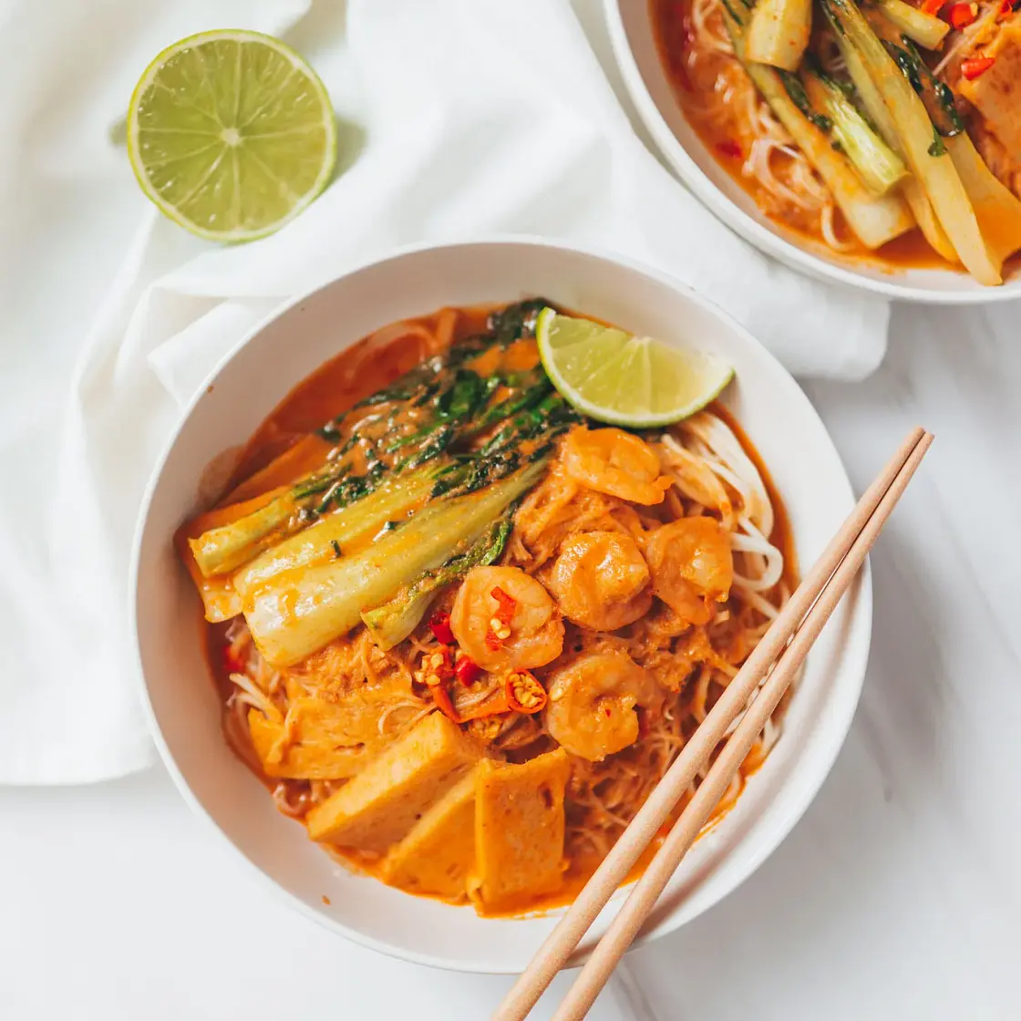 Healthy Prawn Laksa Noodle Soup