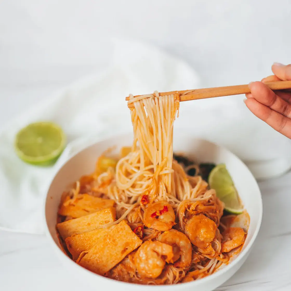 Healthy Prawn Laksa Noodle Soup