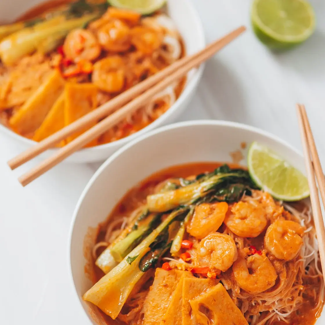 Healthy Prawn Laksa Noodle Soup