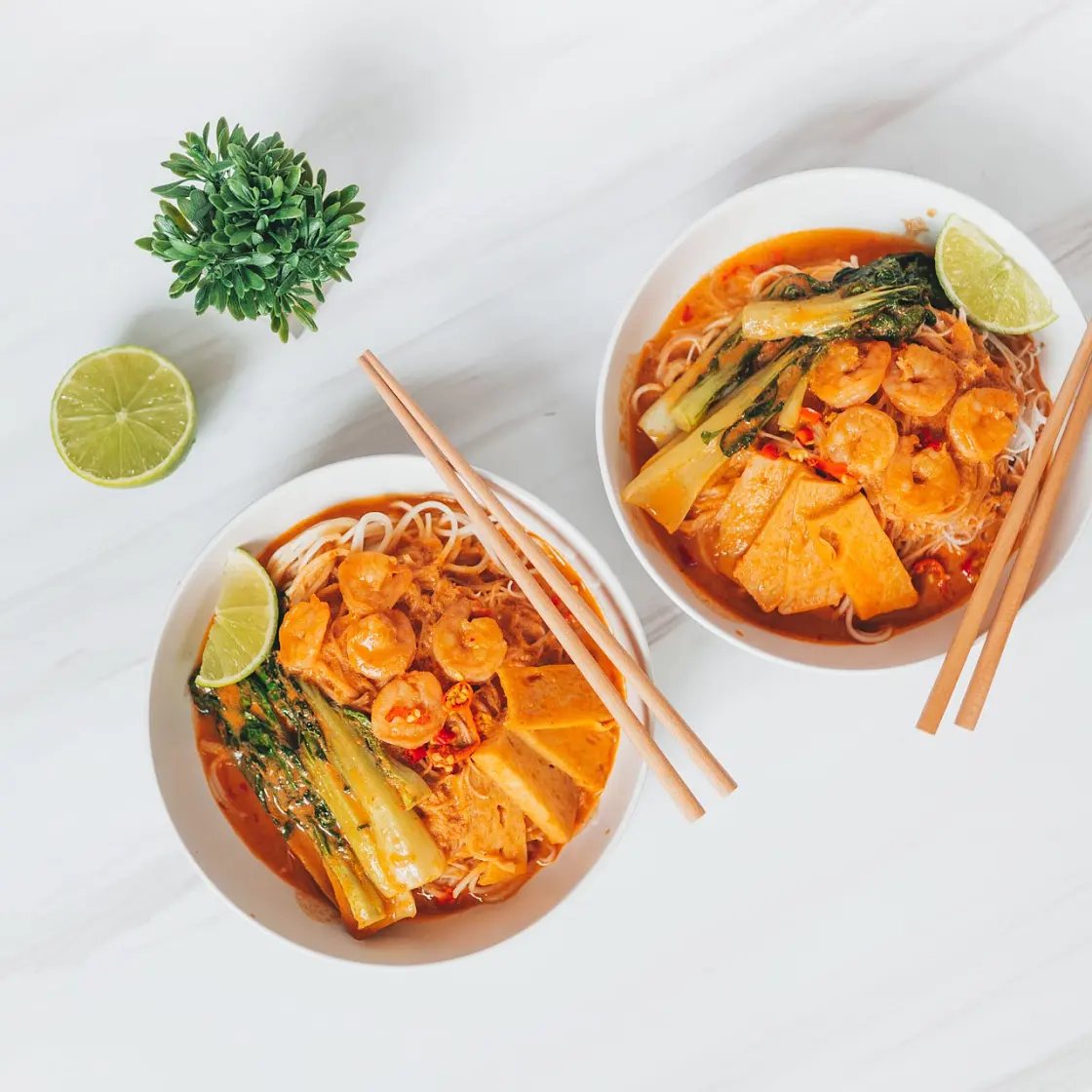 Healthy Prawn Laksa Noodle Soup
