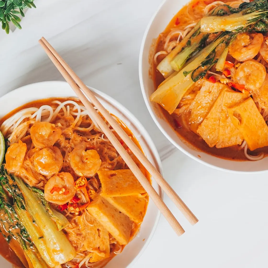 Healthy Prawn Laksa Noodle Soup