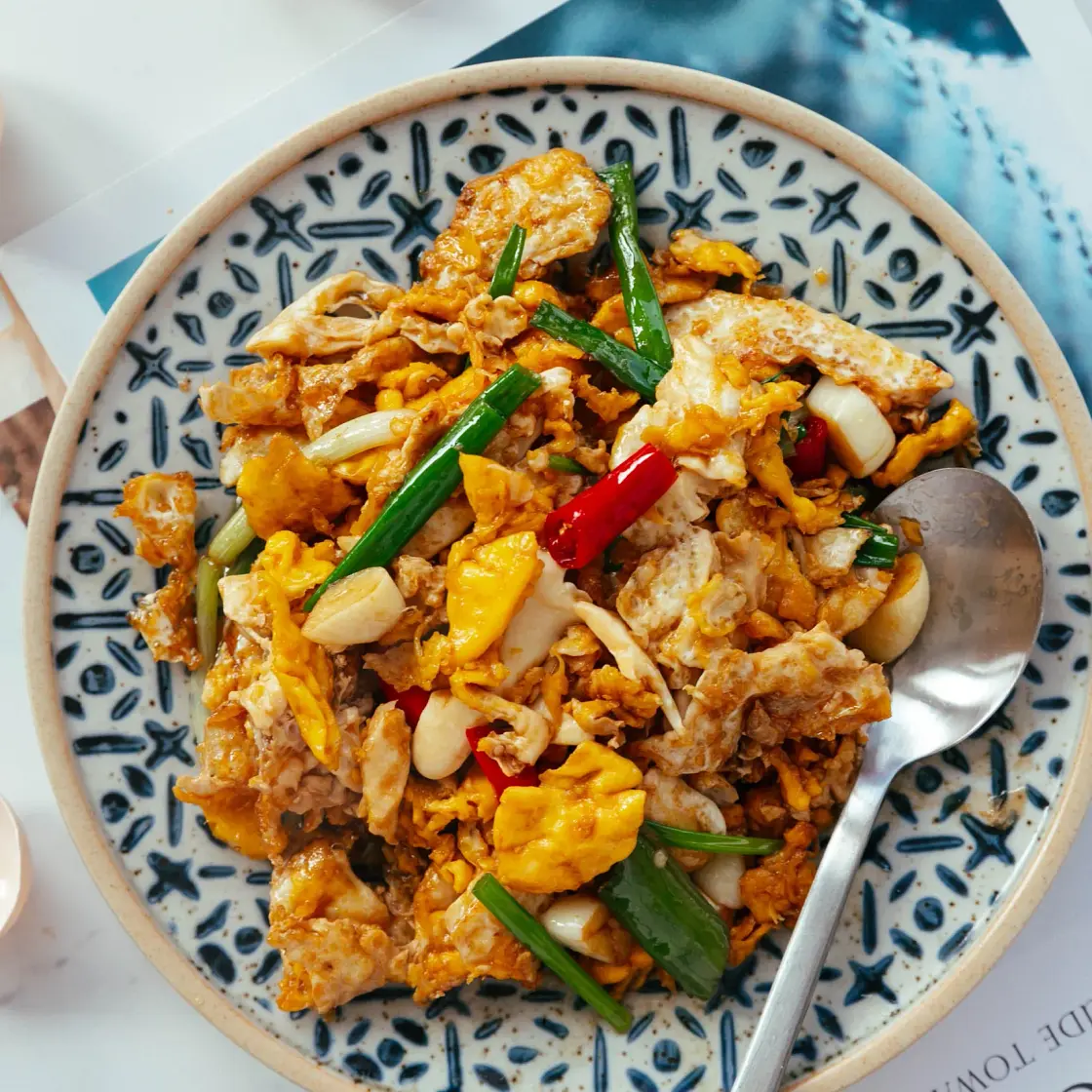 Easy Egg Stir Fry with a Savory and Sour taste