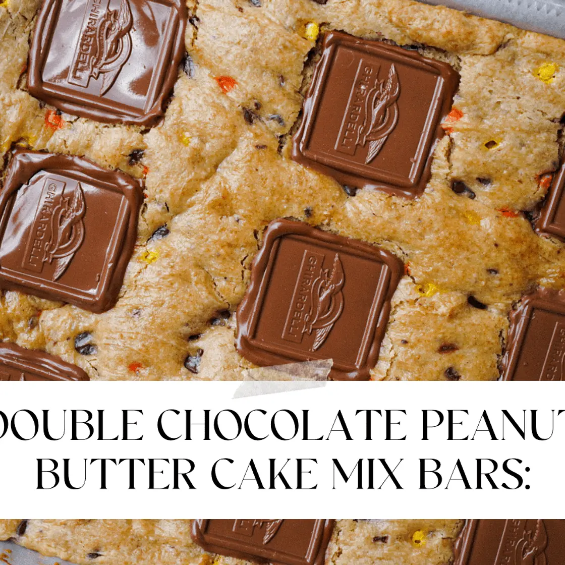 The Ultimate Double Chocolate Peanut Butter Cake Mix Bars