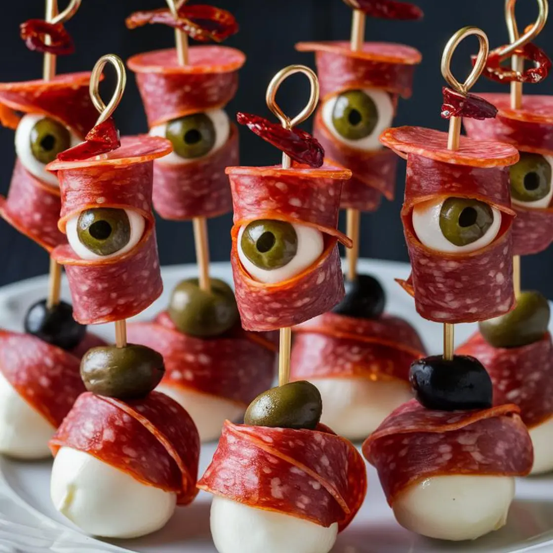 Skewered Salami Eyeballs