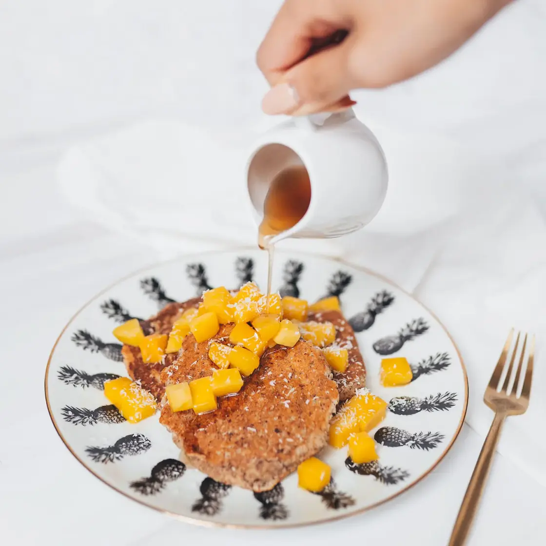 Tropical Mango Almond Pancakes