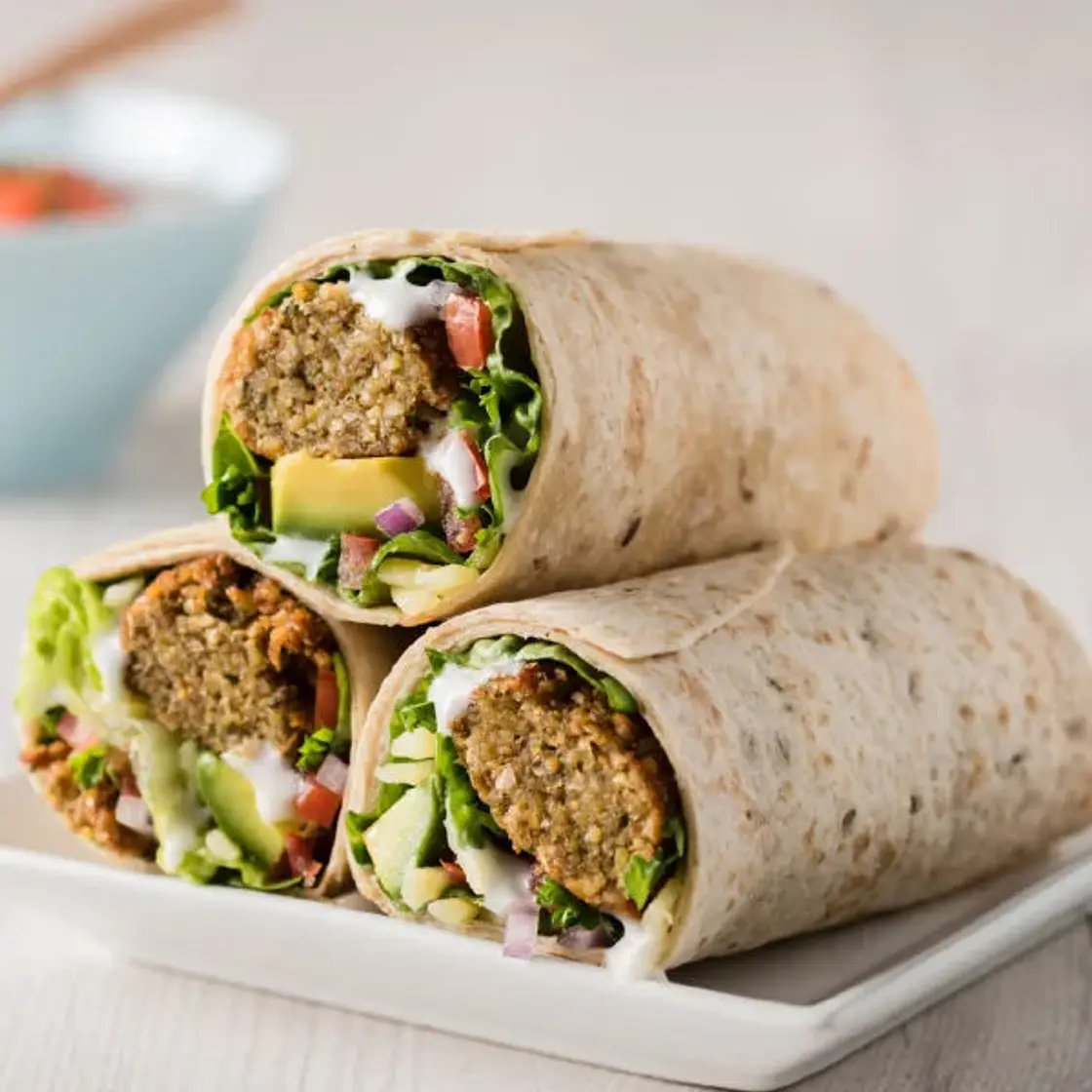 Baked Falafel Sandwich Wrap