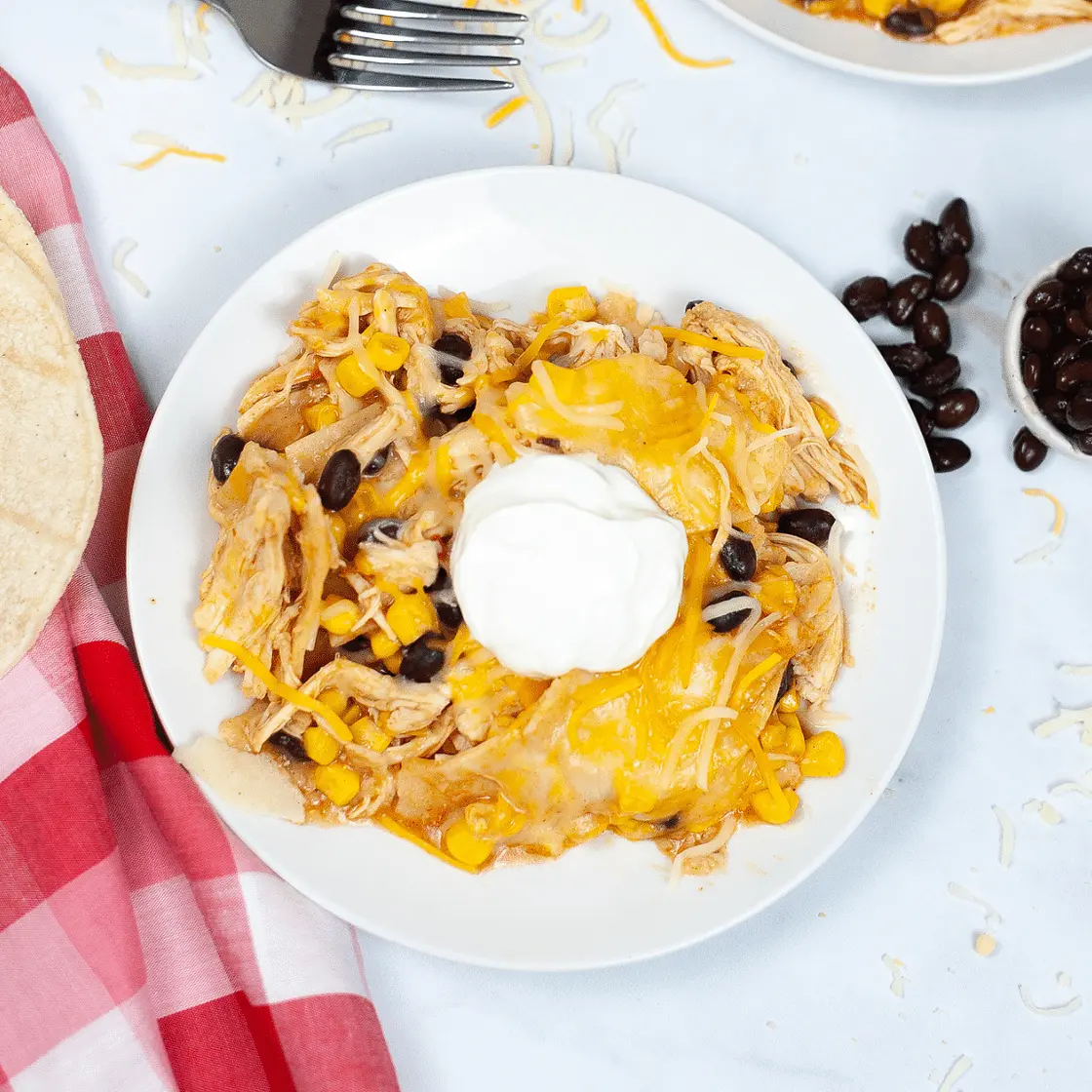 Crock Pot Chicken Enchilada Casserole