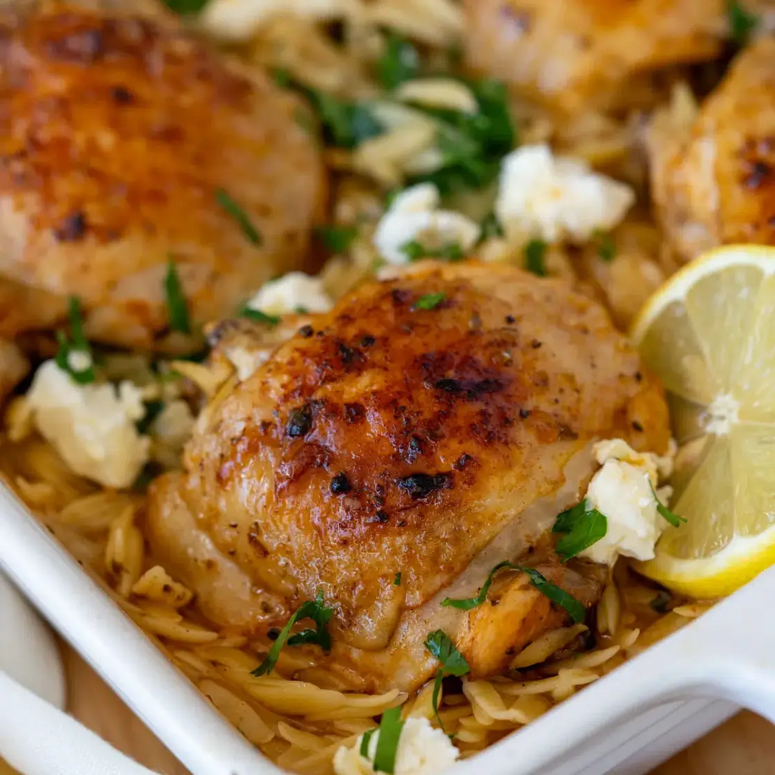 One-pan Greek Chicken and Risoni (Orzo)