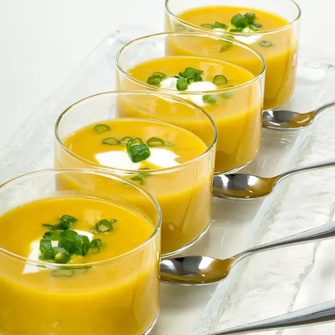 Verrines velouté de butternut au foie gras