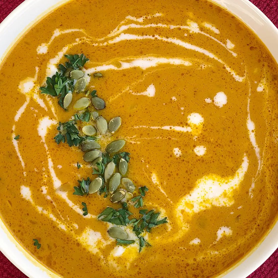 Simple Dairy Free Pumpkin Soup with Coconut Milk