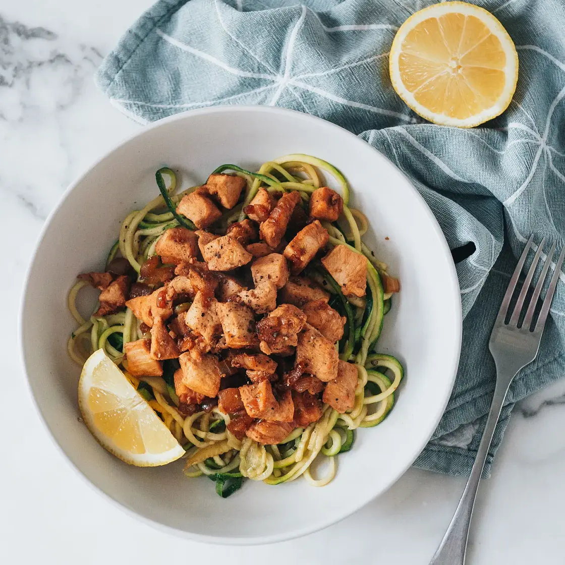 Lemon Garlic Chicken Zoodles