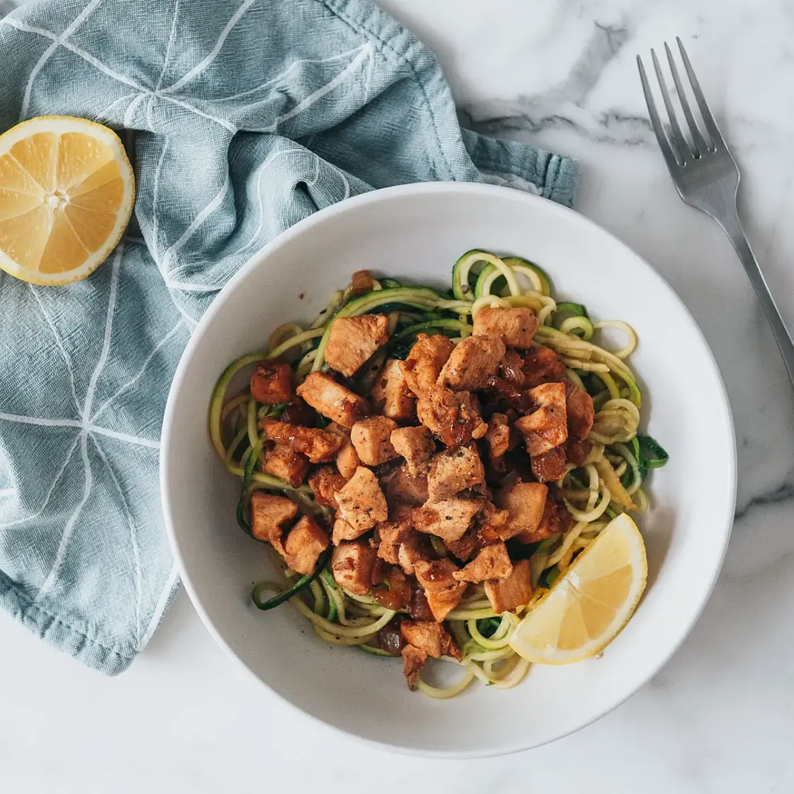 Lemon Garlic Chicken Zoodles