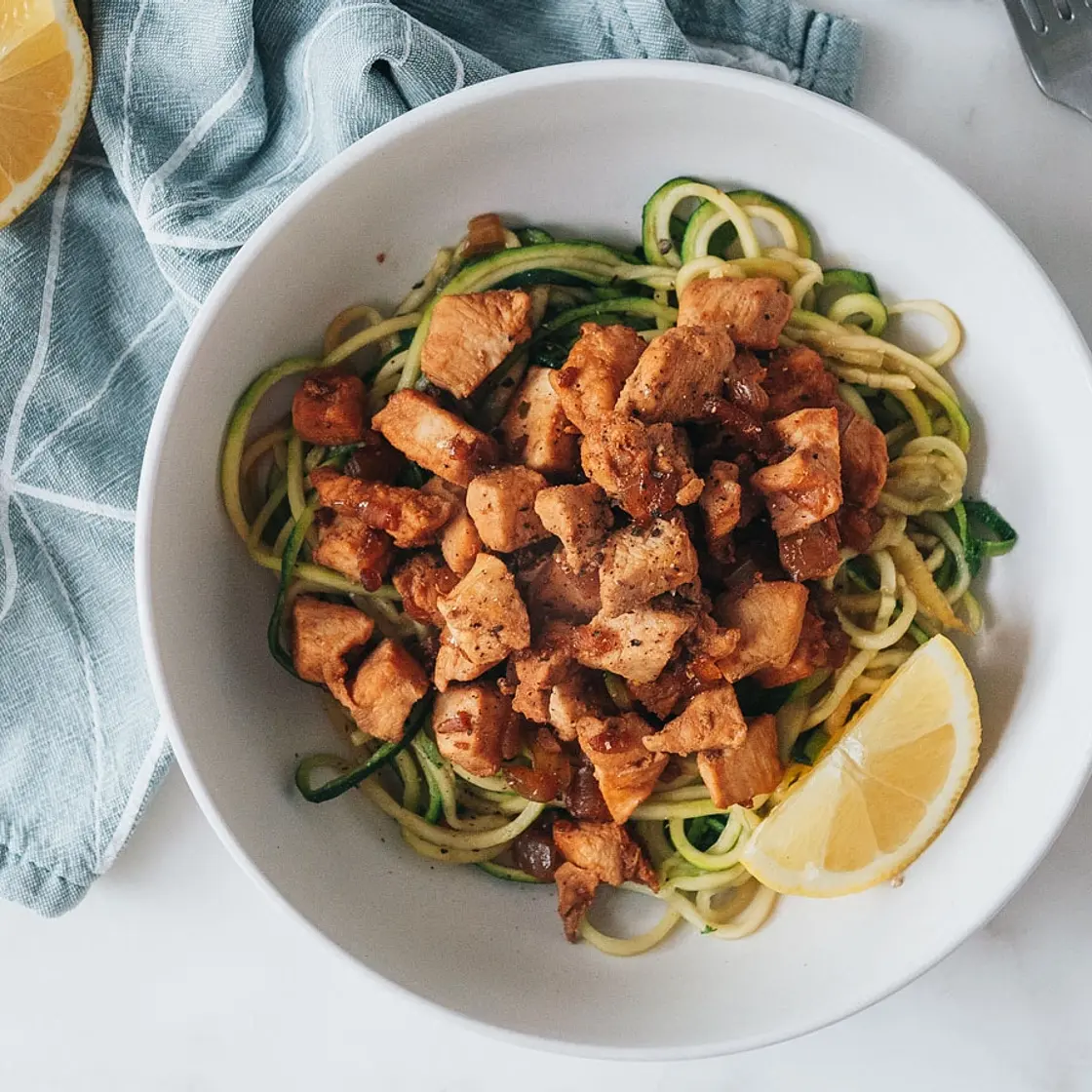 Lemon Garlic Chicken Zoodles