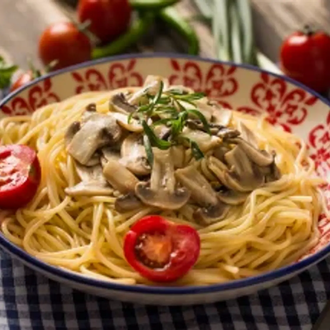 Spaghettis aux champignons