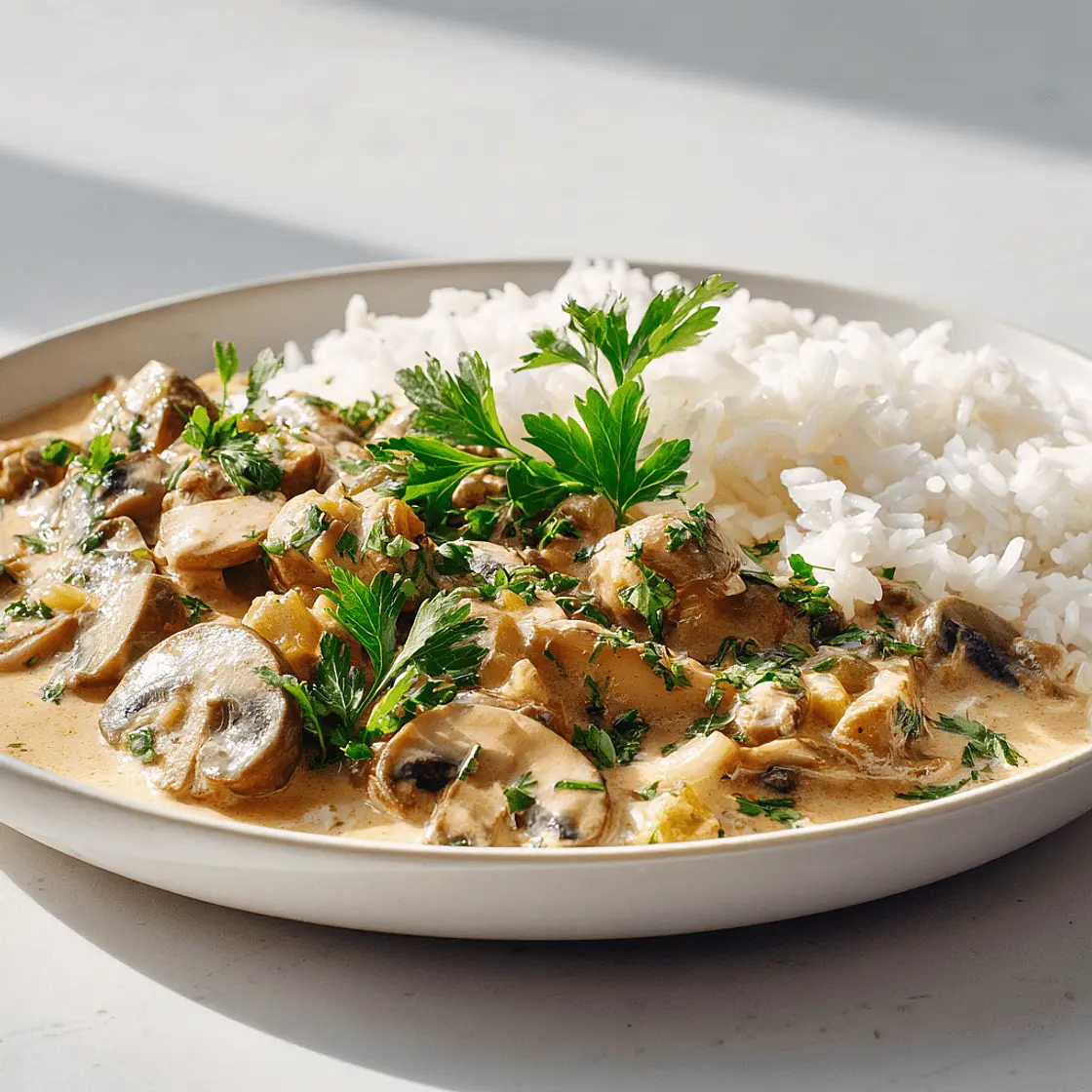 Stroganoff mit Pilzen