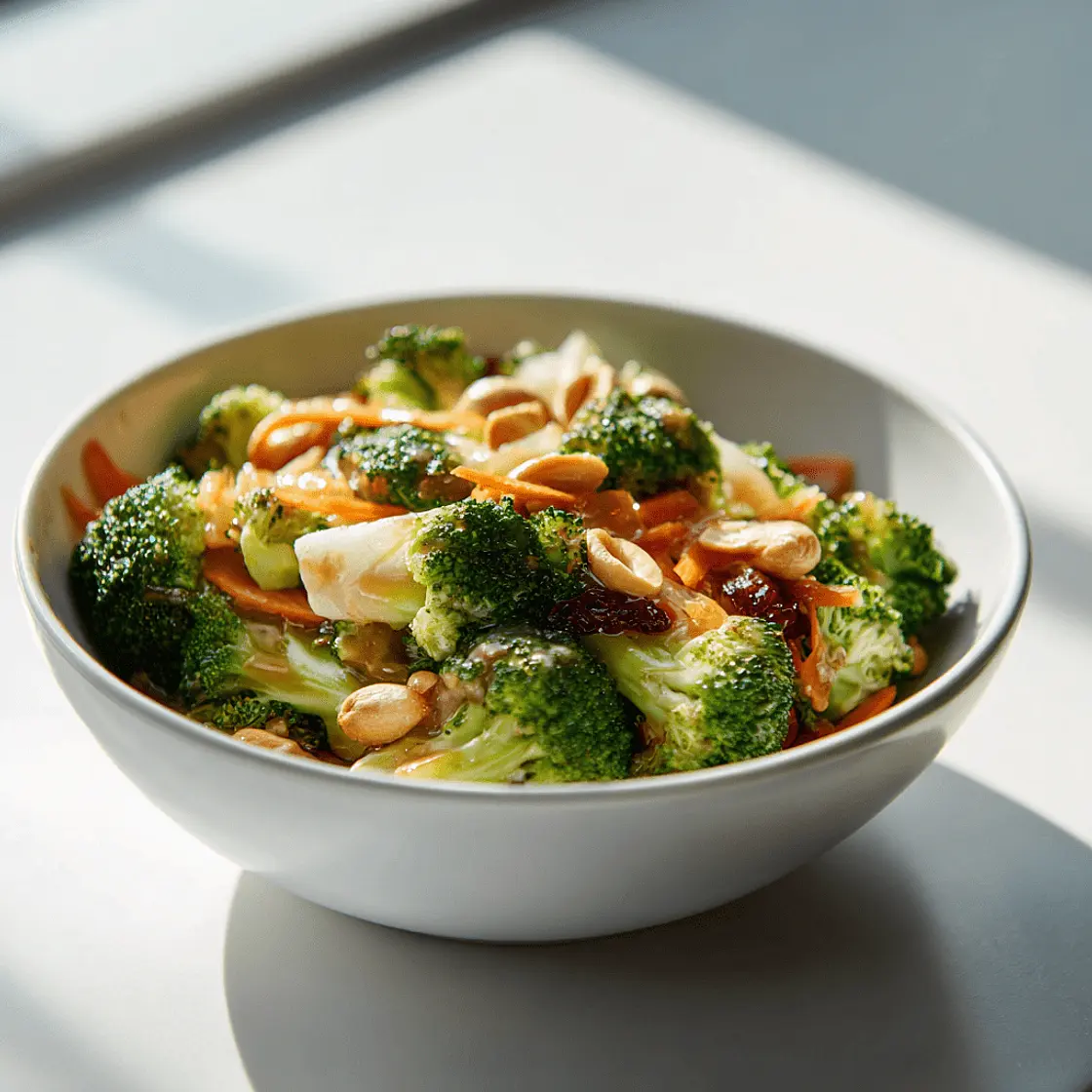 Warmer Asia Brokkoli Salat mit Soja/Miso-Sauce