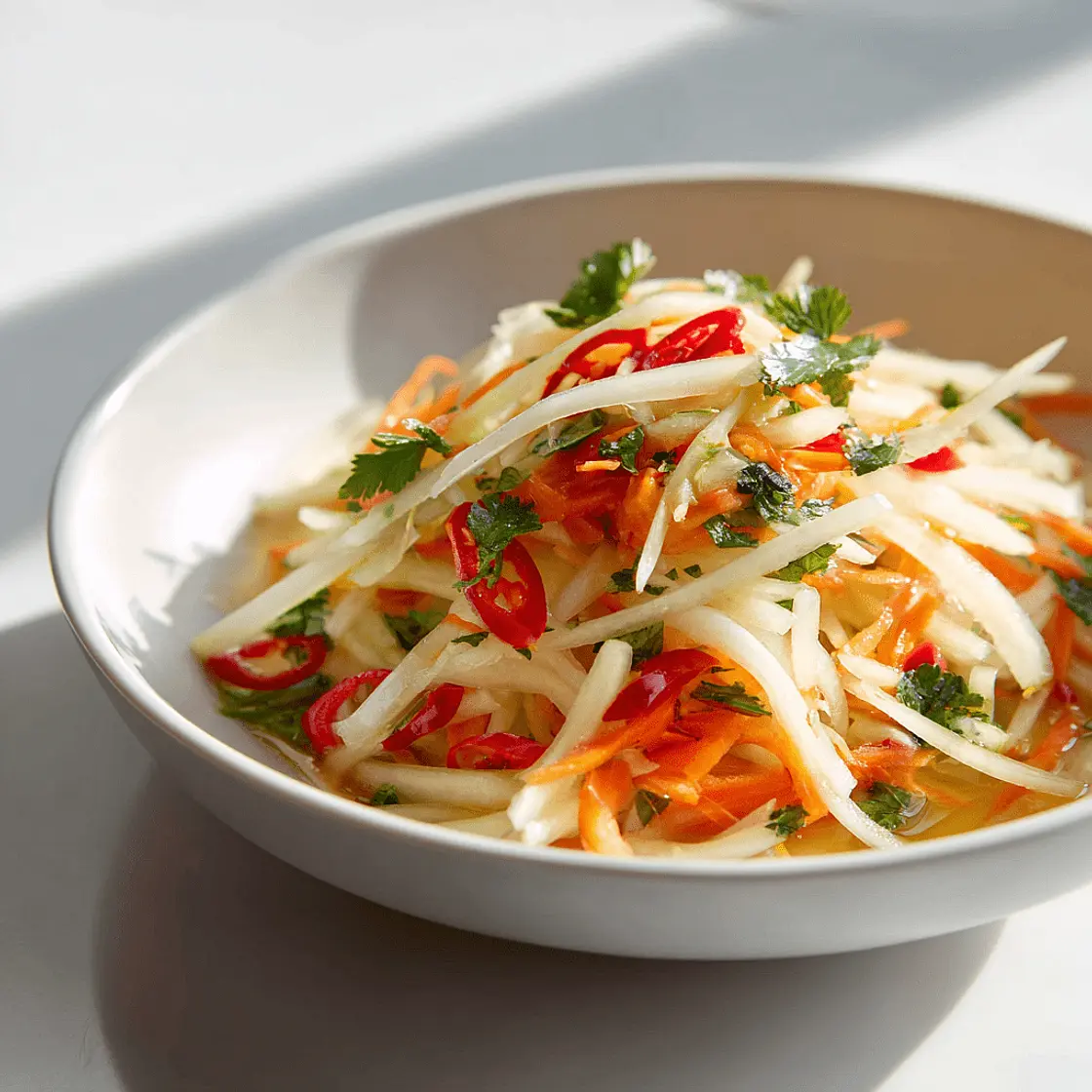 "Papayasalat" mit Kohlrabi anstatt Papaya