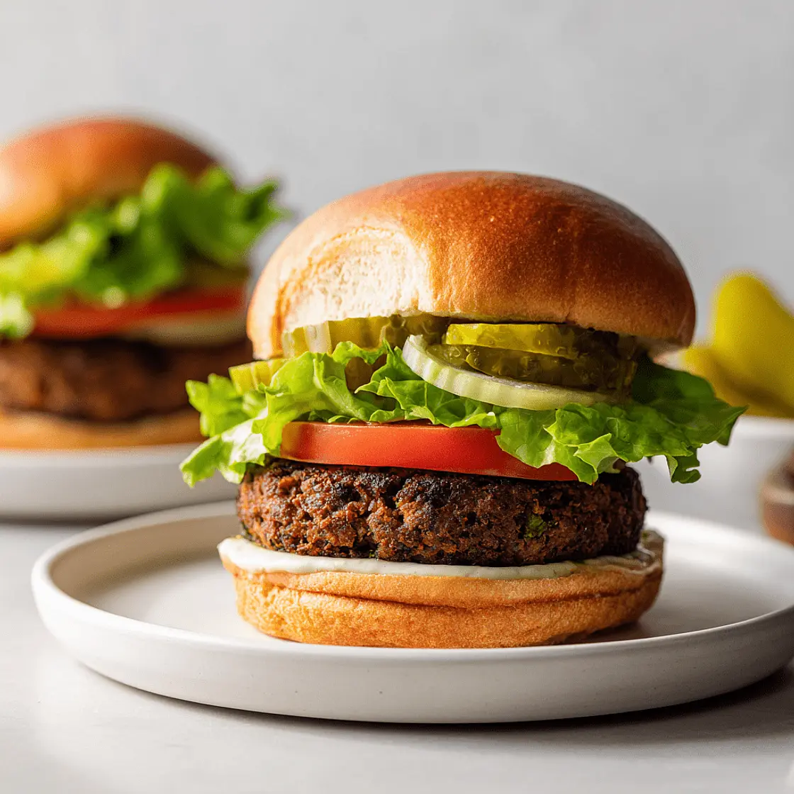 Vegiburger mit Patty auf Pilzbasis