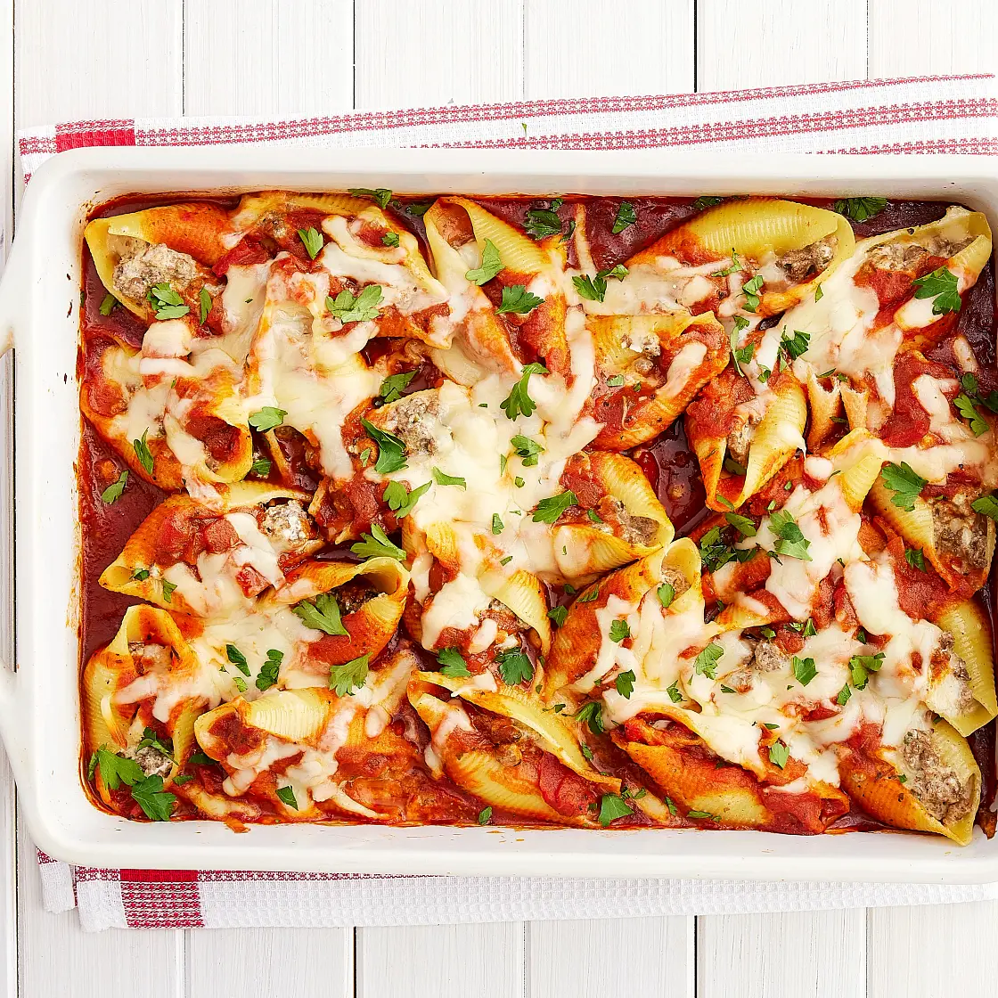 Three-Cheese Beef Pasta Shells