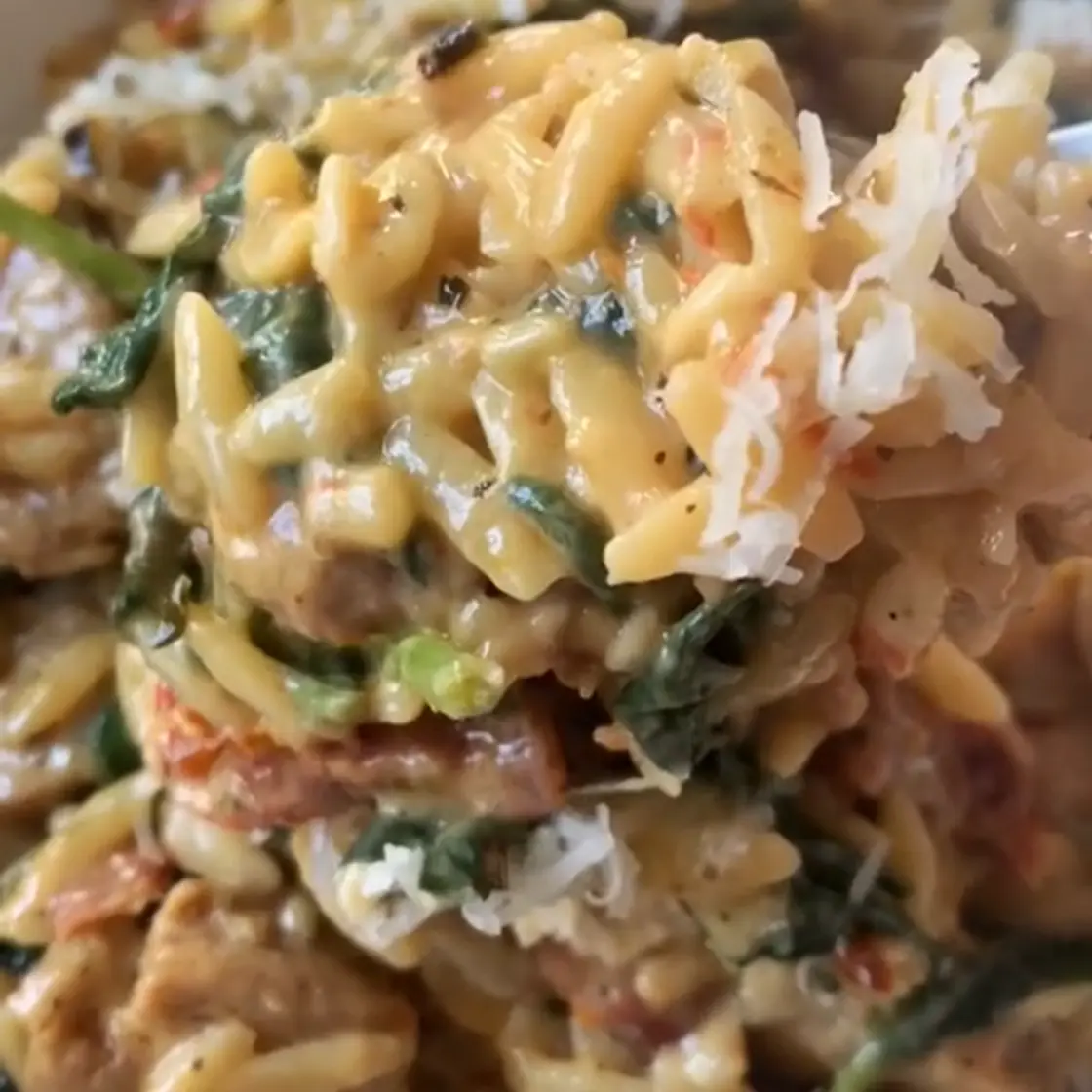 One Pot Spicy Italian Sausage Orzo