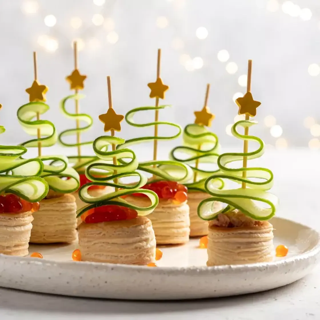 Feuilletés sapins de Noël à la courgette