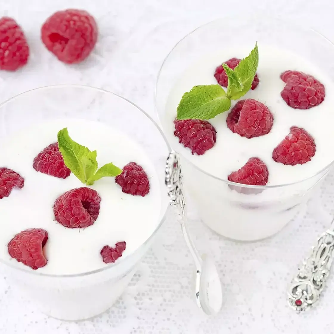Panna cotta light aux framboises