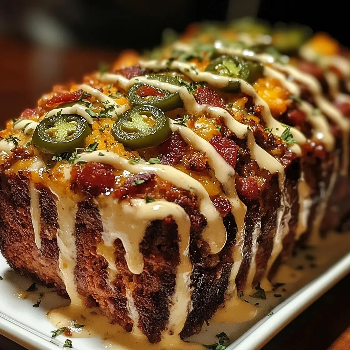 Smoky Jalapeño Popper Meatloaf with Creamy Ranch Drizzle