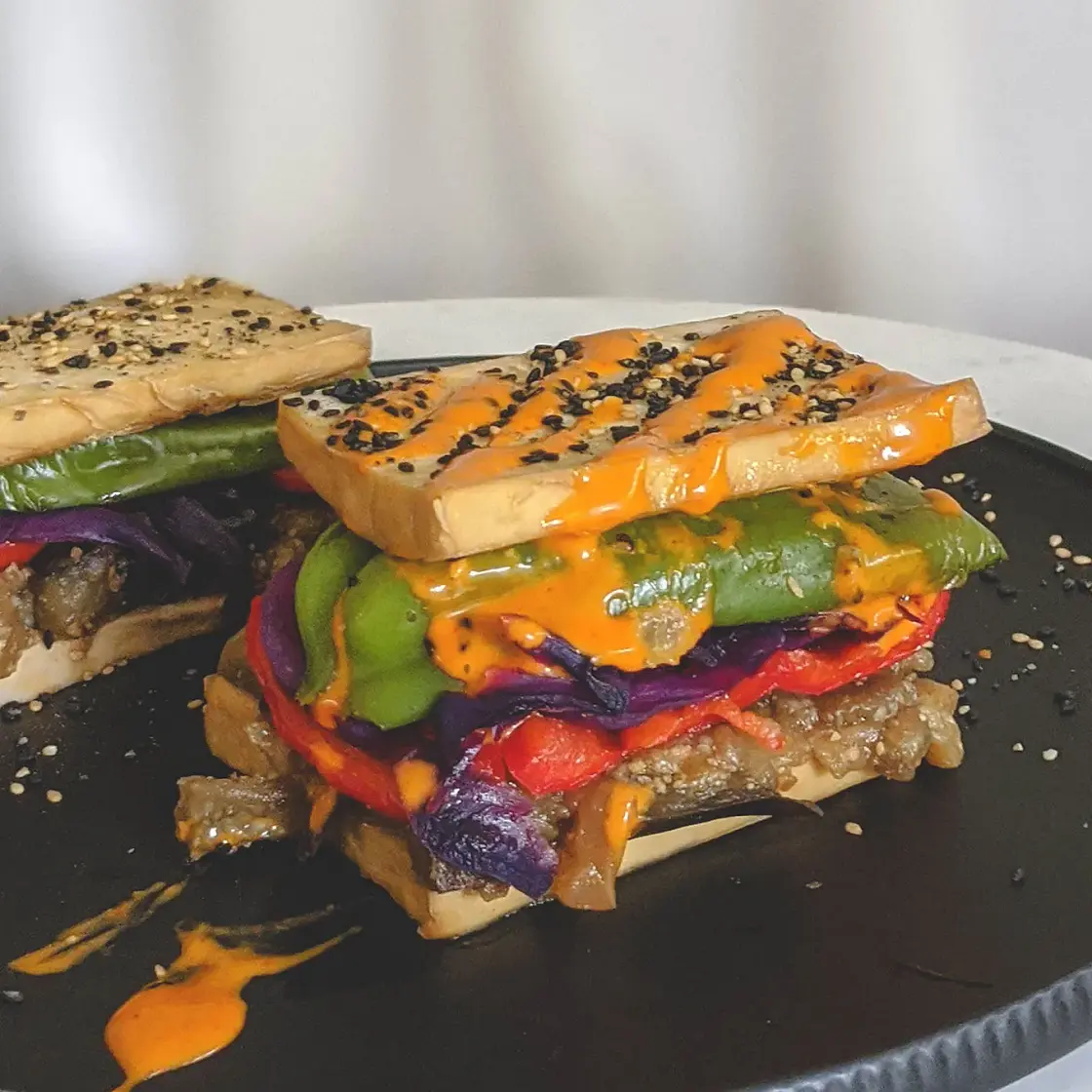 Eggplant and Tofu Sandwich